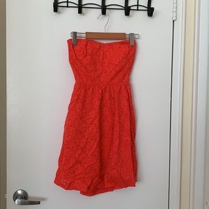Rue21 Strapless Coral Lace Bow Dress